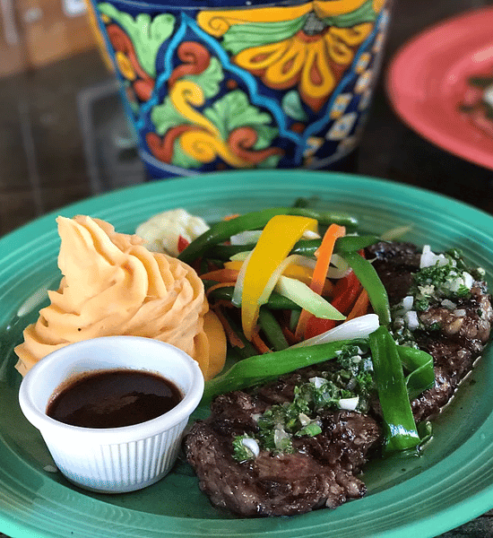 grilled steak and veggies