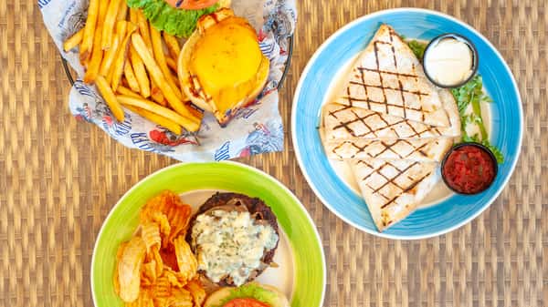 spread of menu items