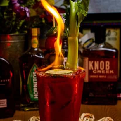 flaming alcohol