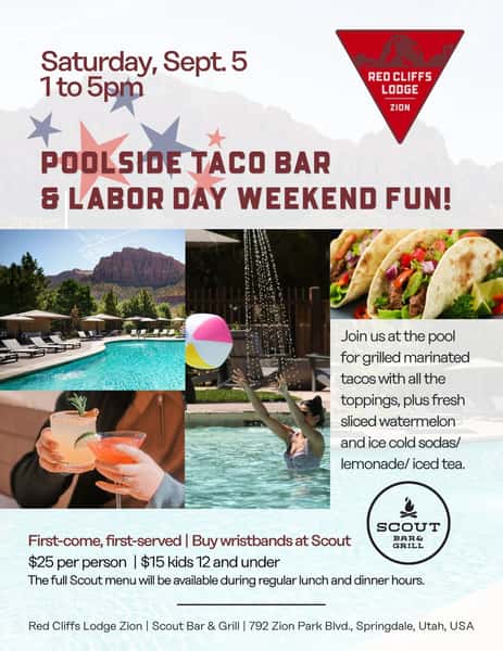 Labor Day at red cliffs lodge zion scout bar restaurant 2026