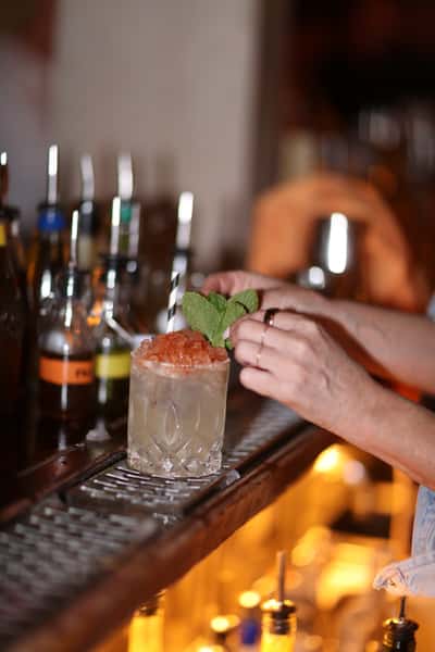 making a cocktail