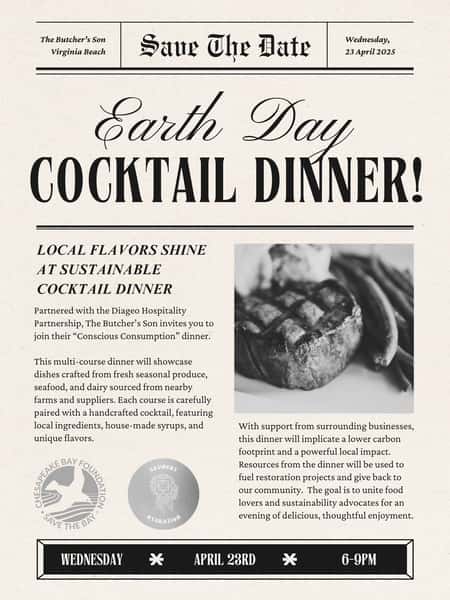 Earth Day Cocktail Dinner - Single Ticket
