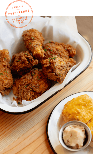 fried chicken organic free-range antibiotic & hormone free