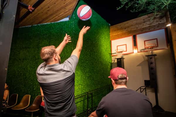 playing basketball
