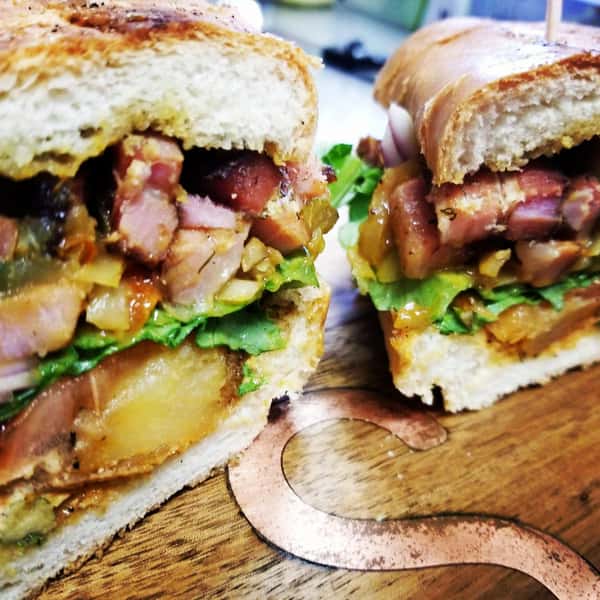Sausage/Pork Belly Sandwich