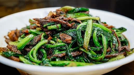 Black Bean Lettuce Leaves with Fish 豆豉鲮鱼油麦菜