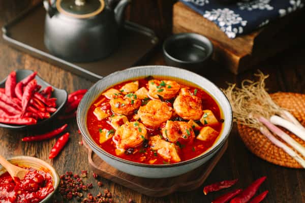 Ma Po Shrimp with Tofu 麻婆虾球