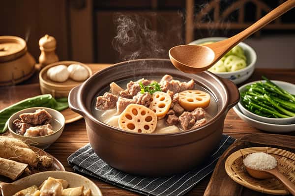 Pork Ribs with Lotus Soup 排骨莲藕汤