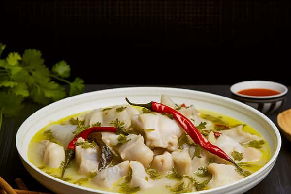 Spicy Pickle Veggie Fish Soup 酸菜鱼片汤
