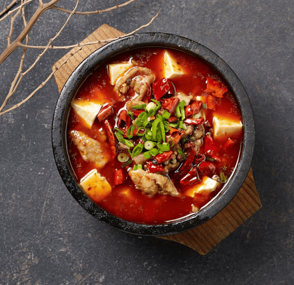 石锅豆花牛柳 Spicy Tofu Beef