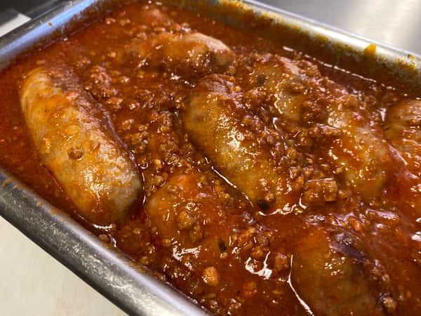 SAUSAGE WITH SAUCE (2 PER PERSON)