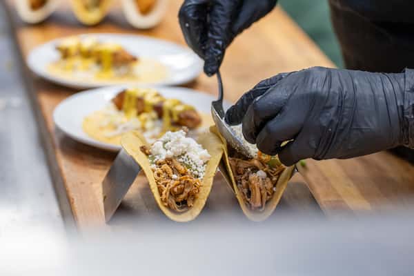 Chef plating tacos