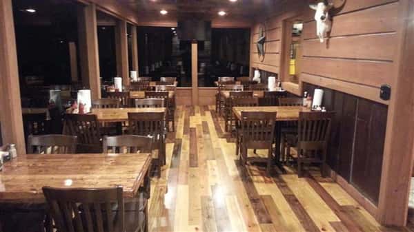 tables and chairs in the restaurant