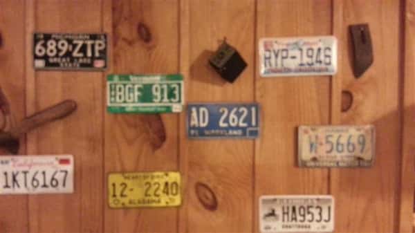 license plates on the wall