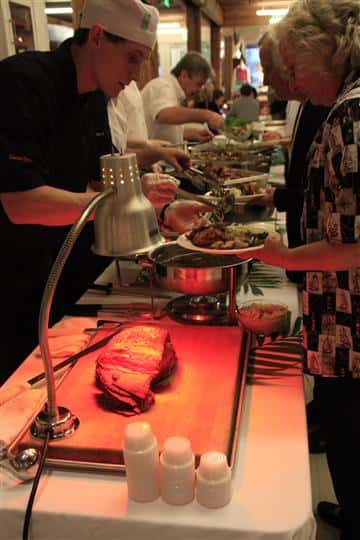 meat carving buffet station