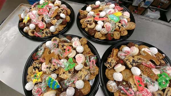 four large display of cookies