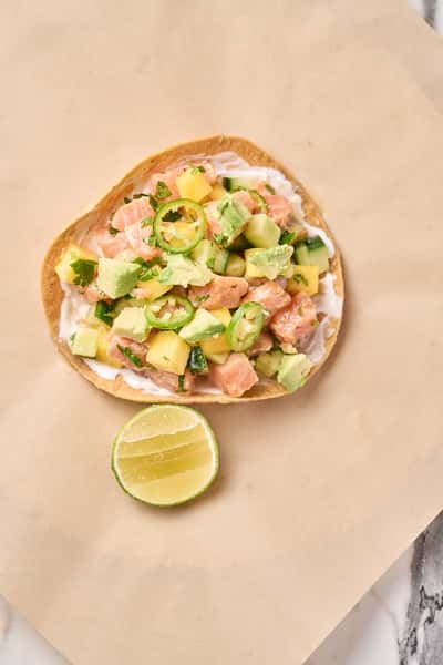 Salmon Ceviche Tostada