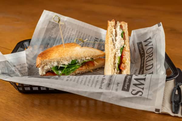 Chicken Salad, Arugula, Tomato, White Bread Toasted