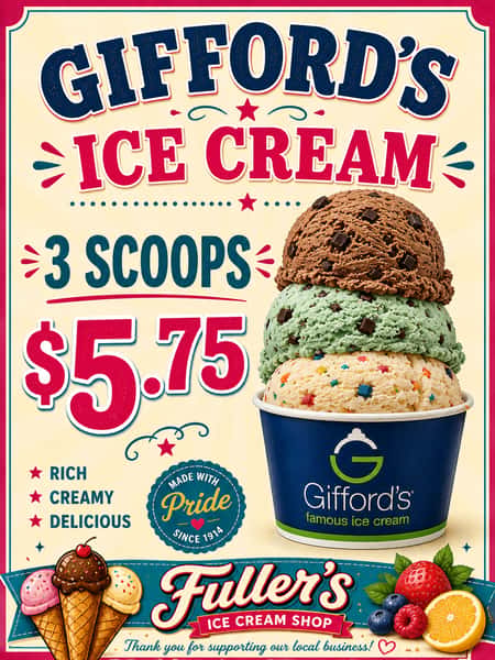 3 scoop ice cream