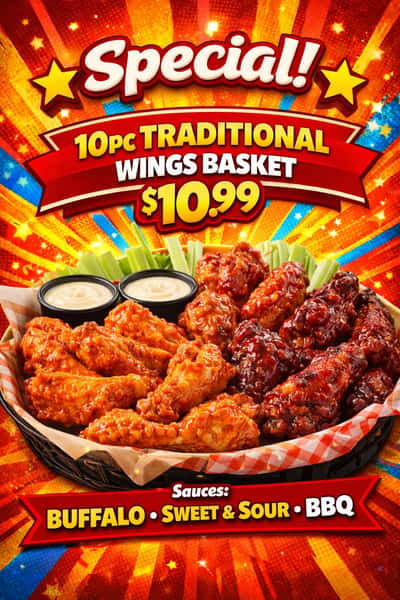 tuesday special 10pc wings bsk