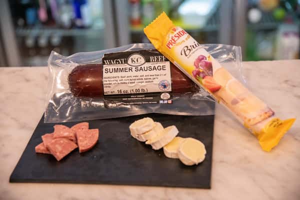 charcuterie items on a plate