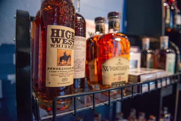 assortment of alcoholic bottles