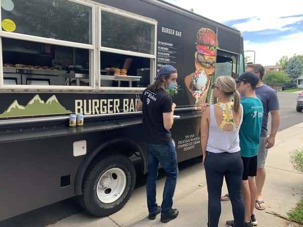 taking an order at the food truck
