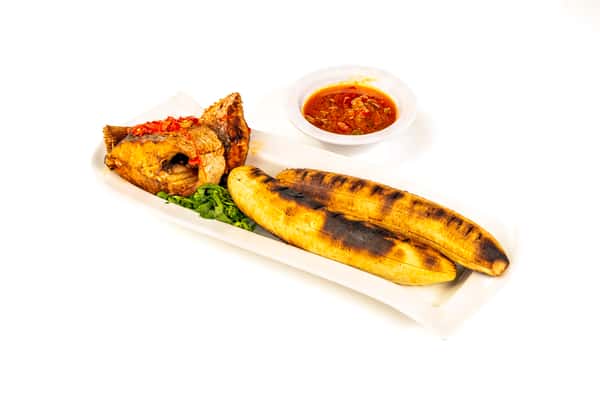 Grilled Plantain &  Fried Fish