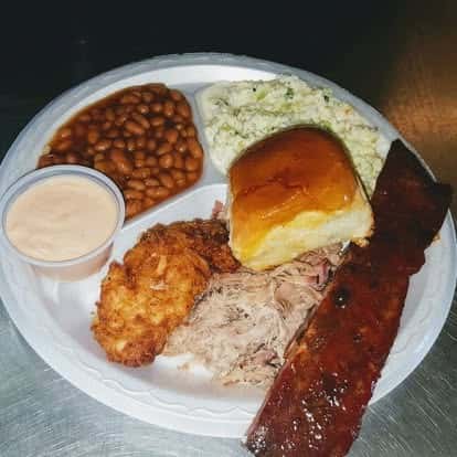 bread, meat, beans