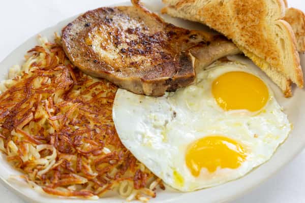pork chop and eggs