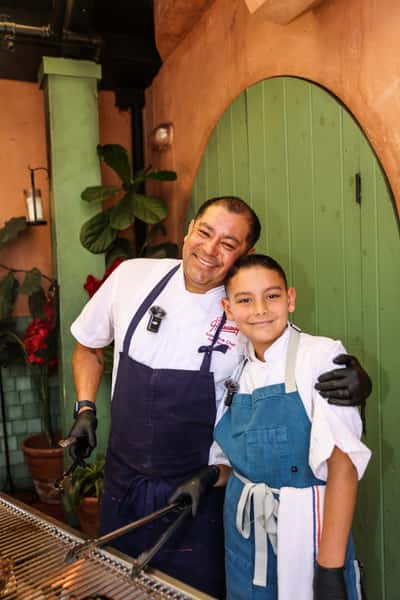 Executive chef Alex with his son at our grill station
