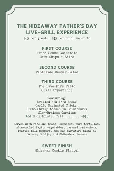 Father's Day 4 course menu