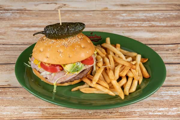 Burger and fries