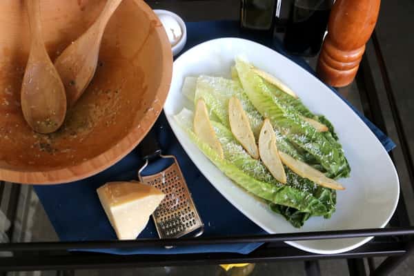Ensalada de Caesar, a classic Caesar salad with crisp romaine, parmesan and house dressing at Zaranda Houston