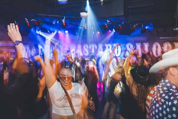 The party is upstairs! 🔥🎧 DJs all weekend long on the 2nd floor at Lucky Bastard.