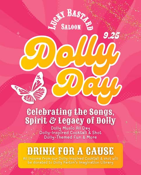 Join us 9.25 as we celebrate Dolly Parton and the incredible impact she’s made through her music, kindness and generosity. 💕🦋

In honor of her dedication to giving back, all income from our Dolly-inspired cocktail & shot will be donated to Dolly Parton’s Imagination Library, helping bring books and a love of reading to children everywhere. 📚✨

#dollydaynashville