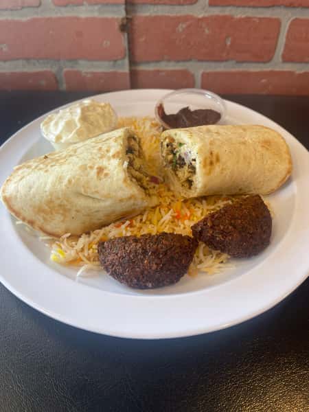 Chicken Shawarma with Falafel & Persian Rice
