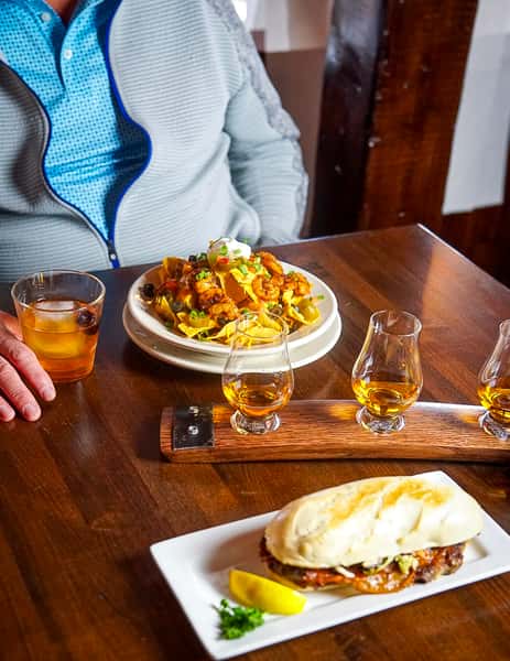 Alcohol flights and entrees