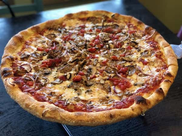 Pizza with mushrooms