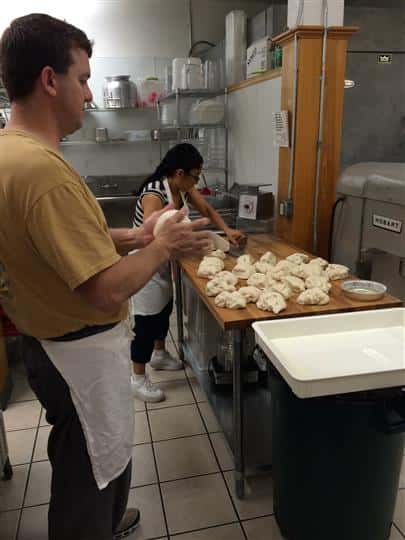Worker Making dough