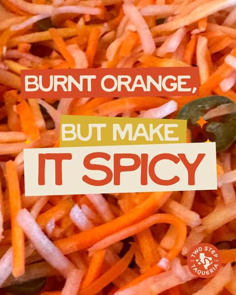 It’s not always the main event that makes the meal.

Spicy carrots. Pickled red onions. Roasted corn. Watermelon radish. The little things we make and prep to bring color, crunch, heat and brightness to every taco, burrito, bowl and salad.

They’re the details that pull the whole thing together. 

Order now for pickup + delivery using our link in bio.

#TwoStepTaqueria #AModernTexasKitchen #AustinEats #hookem🤘