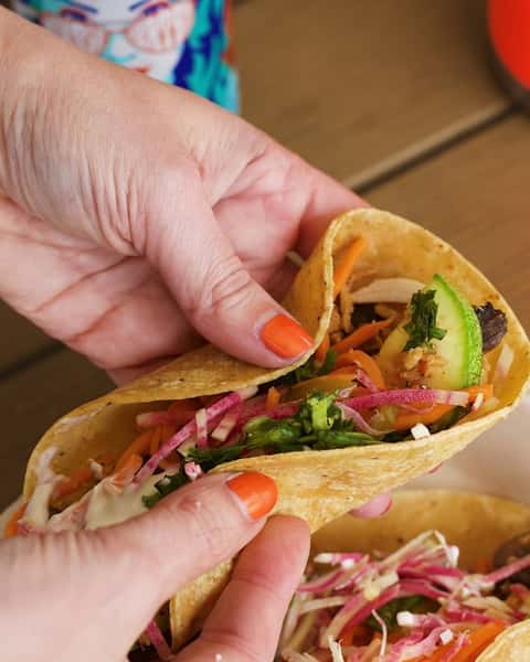 Three tacos, layered with the details that matter. 🌮

Warm corn or flour tortillas, fresh proteins, house-made salsas and all the fixin's, with chicken, steak, barbacoa, carnitas or plant-based pea protein.

Order for pick-up + delivery using our link in bio. 

#TwoStepTaqueria #Tacos #AustinEats