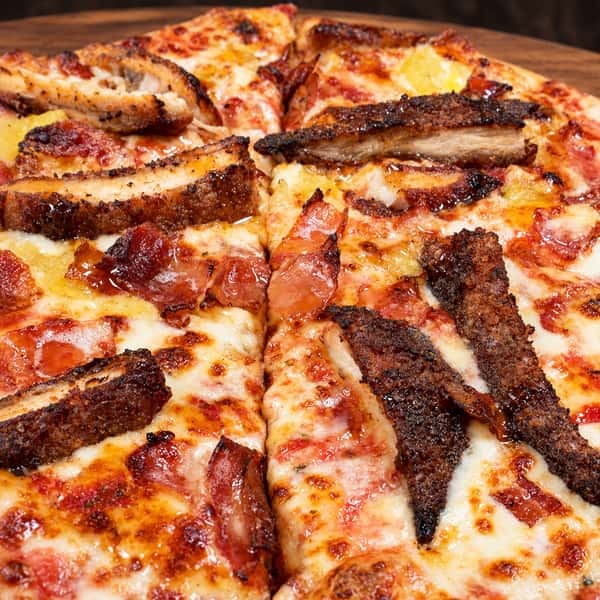 Authentic pizza on a wooden board