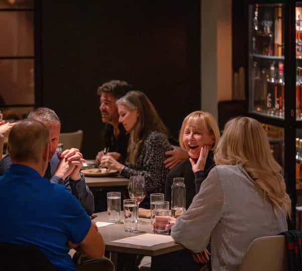 Guests enjoying dinner