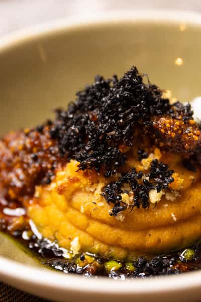 Baked Hummus with Black Ant Caviar