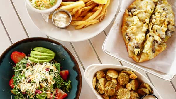 spread of menu items