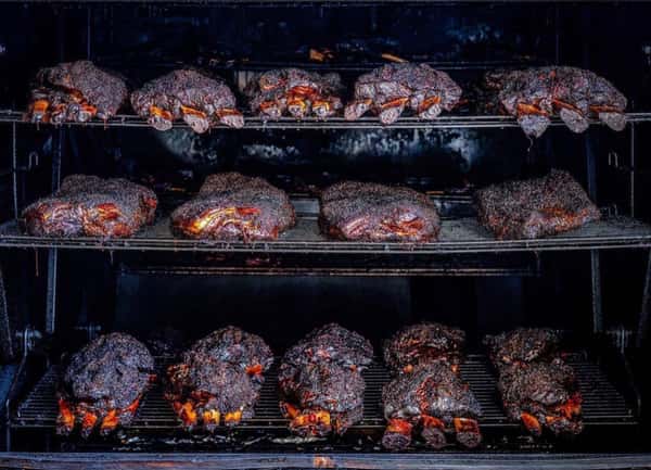 meat being smoked