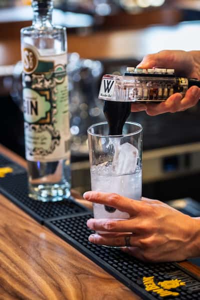 bartender serving drink