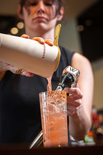 bartender serving drink