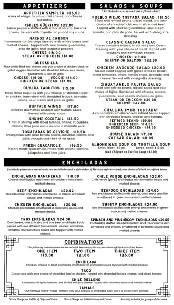 appetizer salad and combination options